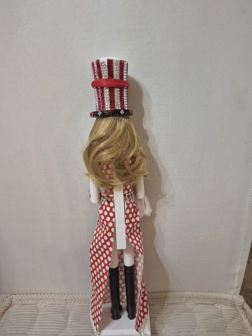 Holiday Red Polka Dot Nutcracker Lady Decorative Home Holiday Figurine
